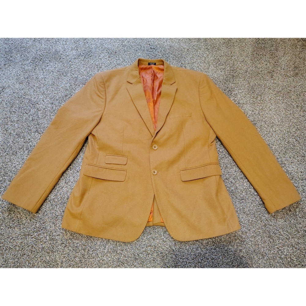 Coofandy Mens Blazer Jacket XL Mustard Tan 2-Button Sport Coat Ticket Pocket